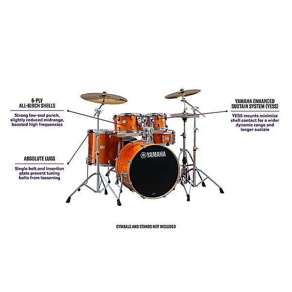 Yamaha Stage Custom Birch Shell Pack With 22 Bass Drum