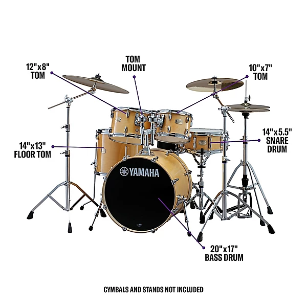 Yamaha Stage Custom Birch Shell Pack With 20 Bass Drum