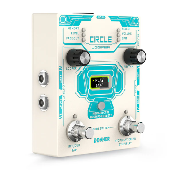 Donner Circle Looper Guitar Pedal with Drum Machine Time Display Donner Circle Looper Guitar Pedal with Drum Machine Time Display