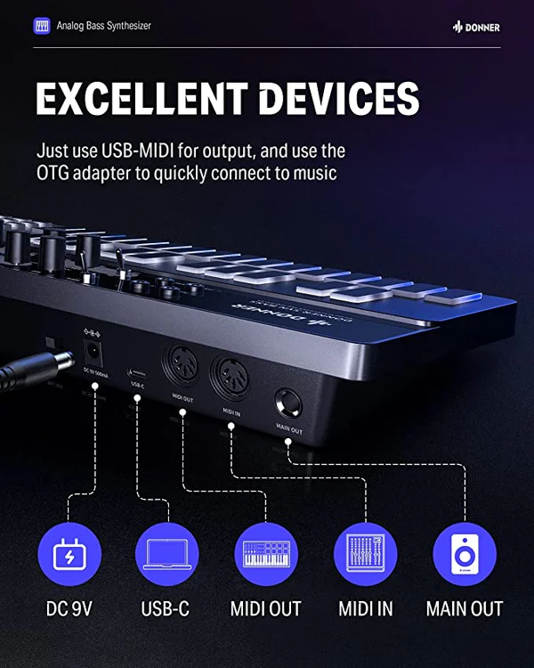 Donner Essential B1 Analog Bass Synthesizer & Sequencer Donner Essential B1 Analog Bass Synthesizer & Sequencer
