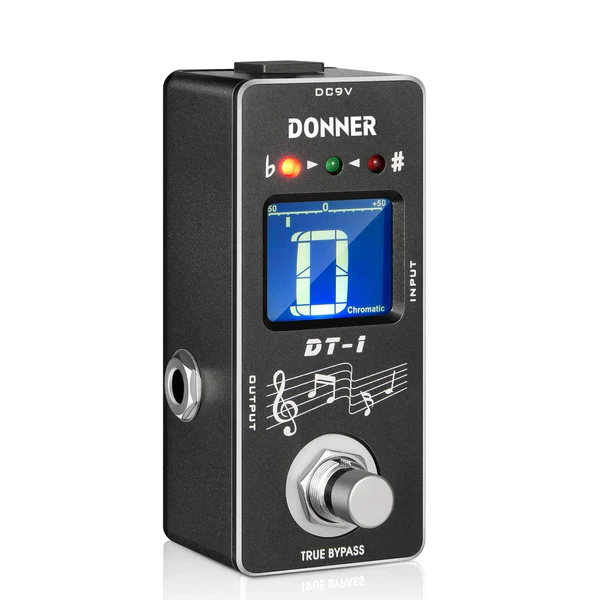 Donner DT-1 Tuner Pedal Chromatic LCD Screen Pitch Indicator for Guitar Bass True Bypass Donner DT-1 2-Mode Tuner Pedal Chromatic LCD Screen Pitch Indicator for Guitar Bass True Bypass
